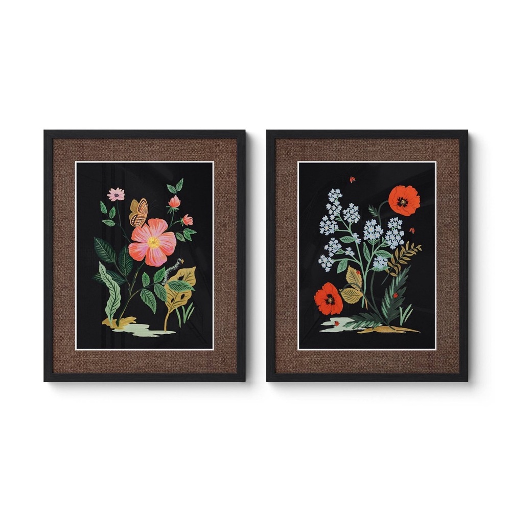 Rifle Paper Co. x Target 16"x20" Botanical Poster Framed Wall Art Print Set/2